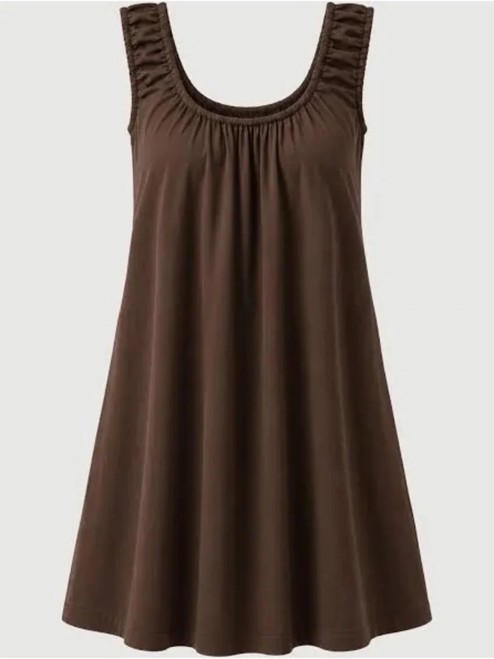 Modern Citizen Winnie Sleeveless Brown Swing Dress